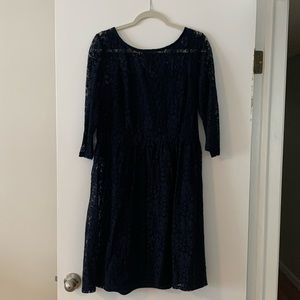 AB Studio Navy Blue Lace Cocktail Dress